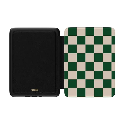 Casely 7" Kindle Case Compatible with Kindle Colorsoft & Paperwhite (12th Gen 2024) - Green Checkerboard
