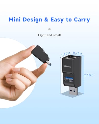 FORIDA USB Hub 3 Ports USB 3.0 Adapter Model 6060B-Black