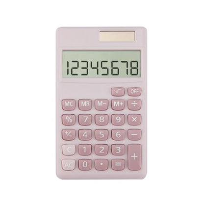Yritioa 4.72" MN-C-pink LCD 8-Digit Solar Powered Basic Business Calculator