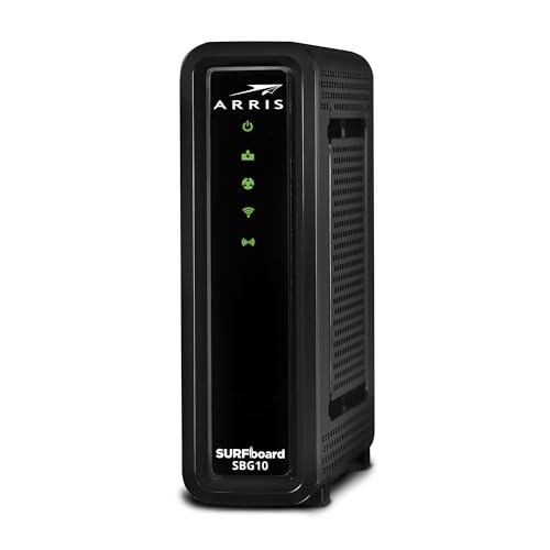 ARRIS SBG10 Modem Router Combo - 1600 Mbps Dual-Band Wi-Fi 5 Wireless, DOCSIS 3.0, 2 Ports