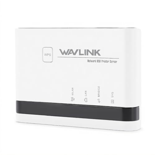 GOWENIC USB Print Server, Model GOWENIChb9ml0at4v-11, Supports 4 Printers, USB 2.0, Ethernet