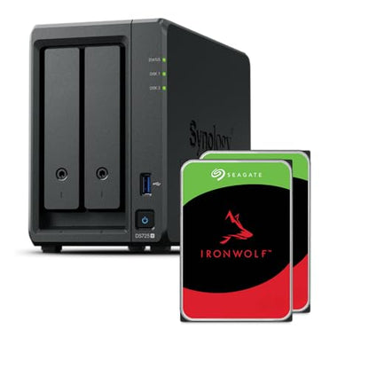 Synology DS725+/8TB-IW Network Attached Storage, 3 kg, Metal/Plastic, Tabletop Mounting