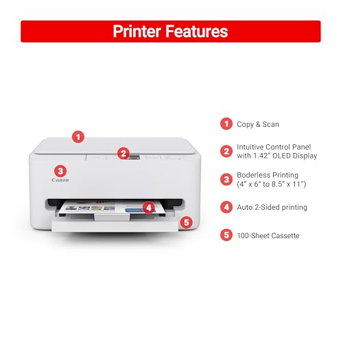 Canon PIXMA TS6520 Inkjet Printer 600x600 DPI 15.42lbs 14.8"D x 14"W x 6.7"H