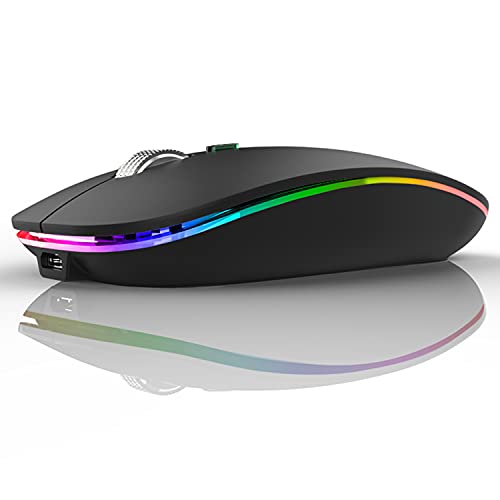 Uiosmuph 2.4G Wireless Optical Mouse G12 USB C Rechargeable Portable Computer Mice