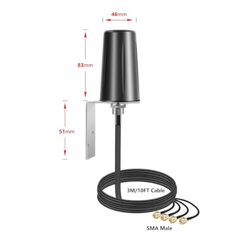 Slinkdsco 4x4 MIMO Omnidirectional 698-6000MHz Antenna 5dBi 50 Ohm Computer Networking Antenna