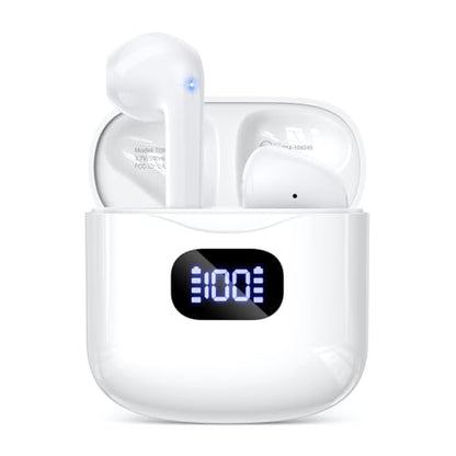 KTGEE T08 Wireless Earbuds Bluetooth 5.3 IPX7 Waterproof - 40Hrs Playback - LED Display - Touch Control - Compact Design