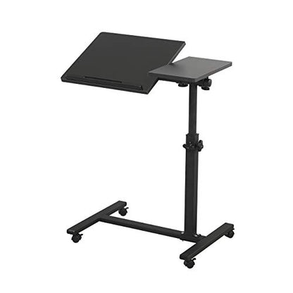 TigerDad 23.7in x 13.6in x 35in 0203 Black Mobile Rolling Laptop Stand