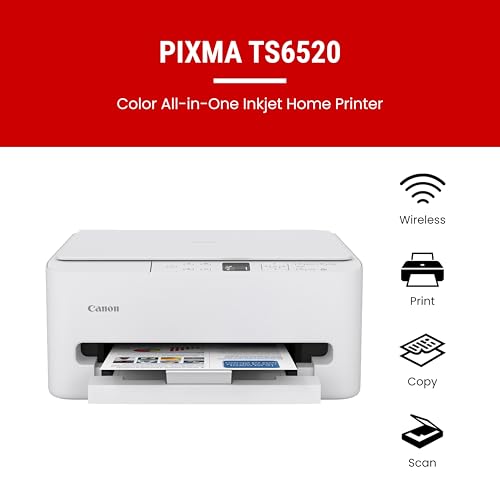 Canon PIXMA TS6520 Inkjet Printer 600x600 DPI 15.42lbs 14.8"D x 14"W x 6.7"H