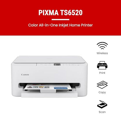 Canon PIXMA TS6520 Inkjet Printer 600x600 DPI 15.42lbs 14.8"D x 14"W x 6.7"H