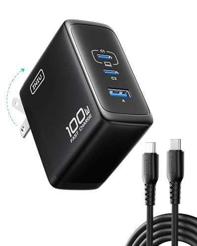 INIU 100W A11-E1 USB C Charger Block, 3-Port, Foldable Power Adapter
