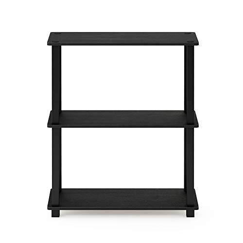 Furinno 3-Tier Multipurpose Shelf Set of 2 2-18025AM Floor Mount Black/Americano