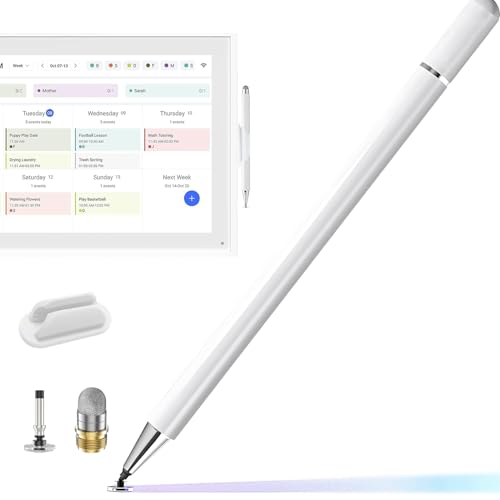 DOGAIN Stylus Pen and Mount Compatible with Digital Calendars and Tablets | Dual Tip Design | Magnetic Holder