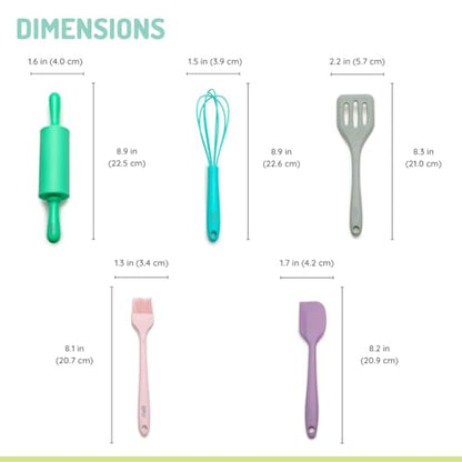 melii 5 Piece Real Mini Baking Tool Set Cooking Tools for Kids