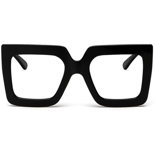 Breaksun 54mm B20A Anti-Blue Light Square Eyeglasses Plastic Frame Full Rim Black