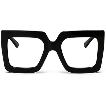 Breaksun 54mm B20A Anti-Blue Light Square Eyeglasses Plastic Frame Full Rim Black