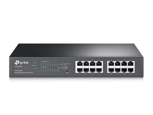 TP-Link 16-Port TL-SG1016PE PoE+ Switch 120V 40W Output 40C Metal RJ45