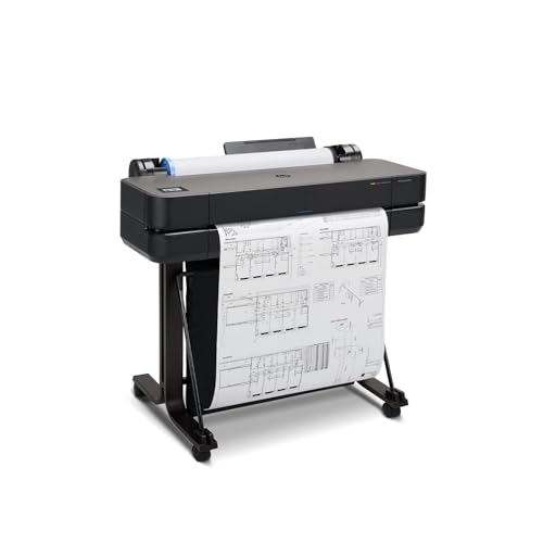 HP DesignJet T630 24" Inkjet Plotter Printer, 30 ppm, Color Output, Touchscreen, Wireless Connectivity