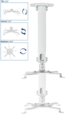 VIVO 1.0 Count MOUNT-VP02W White Ceiling Mount for Projectors