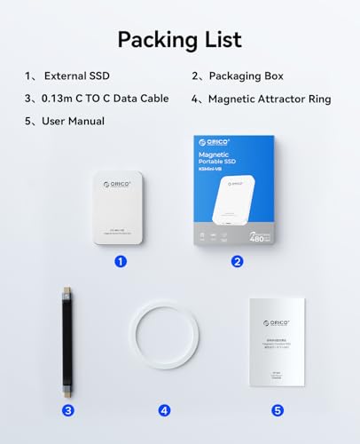 ORICO 1TB External Solid State Drive K5MINI USB 3.0 Portable Storage Device