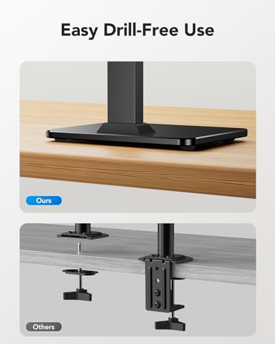 HUANUO 13-34 Inch HNTVS29 Tempered Glass Rotating Tilt Swivel Tabletop Mount
