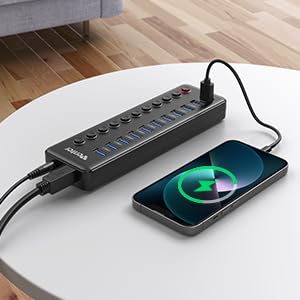 WENTER 11-Port USB Hub KDP-AF120300U Powered USB 3.0