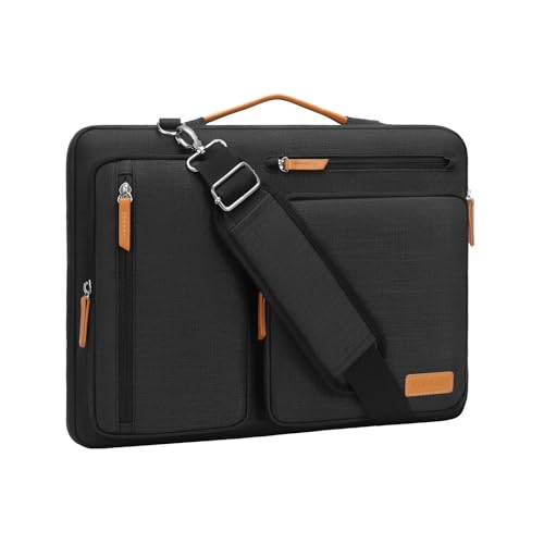 MOSISO 16 inch MO-15-FP-SOP-BRWPUHD-FTFPKT-BT-BK Zipper Laptop Shoulder Bag