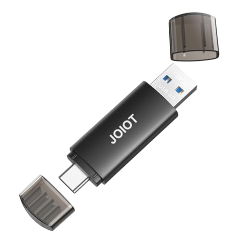 JOIOT 128GB U207-Black-32G-3.0*5 USB 3.0 Flash Drive Type-C and USB-A Connectivity