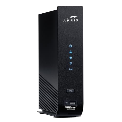 ARRIS SBG7400AC2 Cable Modem & Wi-Fi Router - DOCSIS 3.0, AC2350, Up to 960 Mbps, 4 Ports, Black