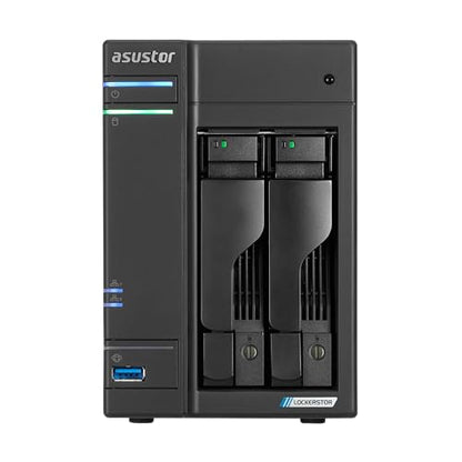 Asustor AS6702T v2 2 Bay NAS, 4GB DDR4 RAM, Intel Quad-Core, 5GbE Ethernet, HDMI, USB