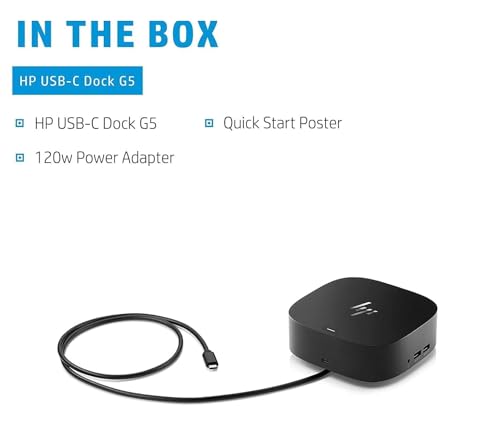 HP USB-C Essential Dock G5 8-Port USB-C Hub with HDMI, RJ-45, Power Delivery