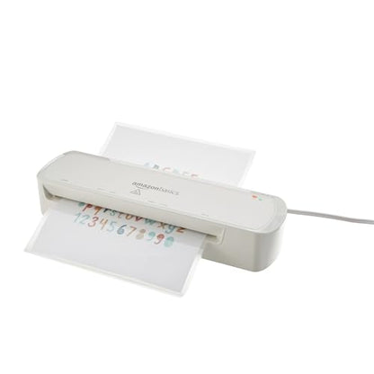 Amazon Basics 9-Inch Thermal Laminator Machine 2-Roller System, 3-5 Minutes Warm-Up, White