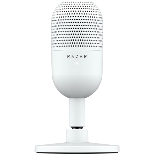 Razer 3.59x3.59x6.38 inches Seiren V3 Mini USB Microphone - Supercardioid Polar Pattern - Condenser - 20Hz-20KHz Frequency Response - 78dB SNR - 1 Channel - White