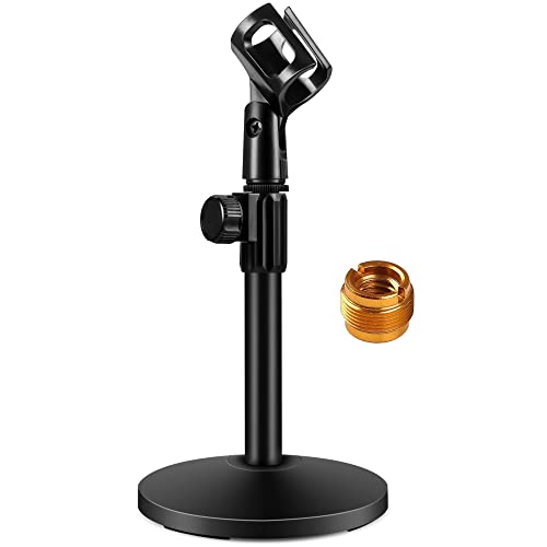 InnoGear 1.0 Count MS130 Adjustable Desktop Microphone Stand 5.12" Base 3/8" to 5/8" Screw