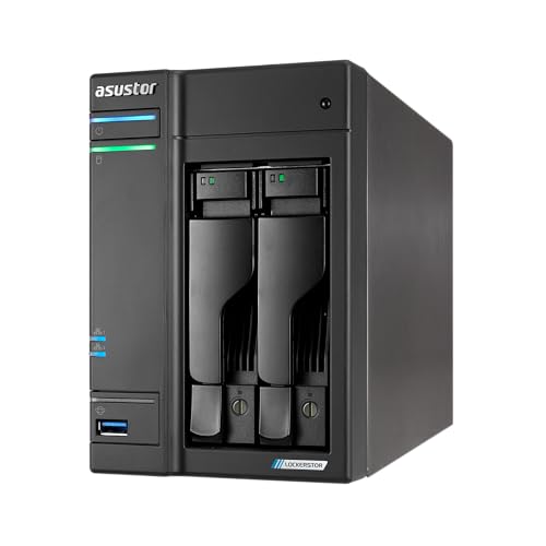 Asustor AS6702T v2 2 Bay NAS, 4GB DDR4 RAM, Intel Quad-Core, 5GbE Ethernet, HDMI, USB