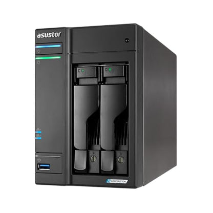 Asustor AS6702T v2 2 Bay NAS, 4GB DDR4 RAM, Intel Quad-Core, 5GbE Ethernet, HDMI, USB