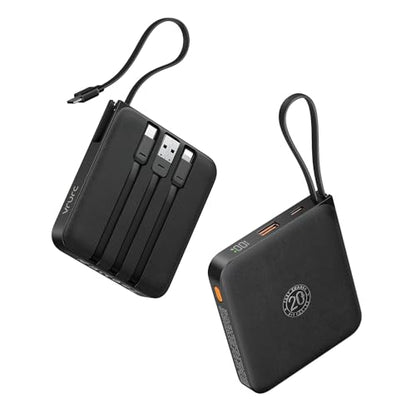 VRURC 10000mAh 22.5W Portable Charger T1173 with Built-in Cables