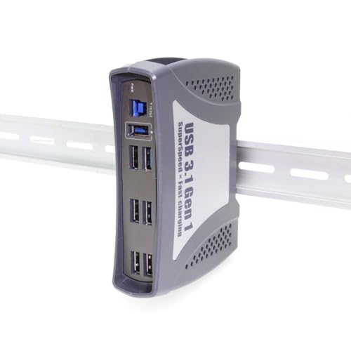 Coolgear 9 Port USB Device Server - USB 3.0 - 5 Gbps - Plastic - Gray