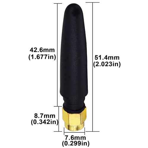 Boobrie 2-Pack 2.4GHz Mini WiFi Antenna 2dBi SMA Male Omni-Directional