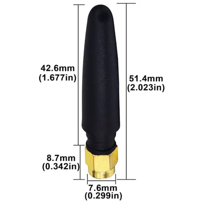 Boobrie 2-Pack 2.4GHz Mini WiFi Antenna 2dBi SMA Male Omni-Directional