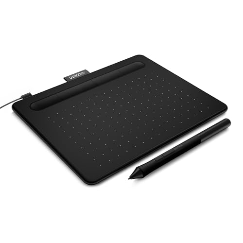 Wacom Intuos Small CTL4100 Graphics Tablet, 4096 Levels, USB-A, Without Bluetooth, Black