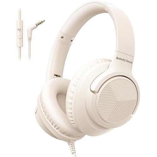 Botesty Sound LRIS Wired Over-Ear Headphones with Built-In Microphone and 3.5mm Jack