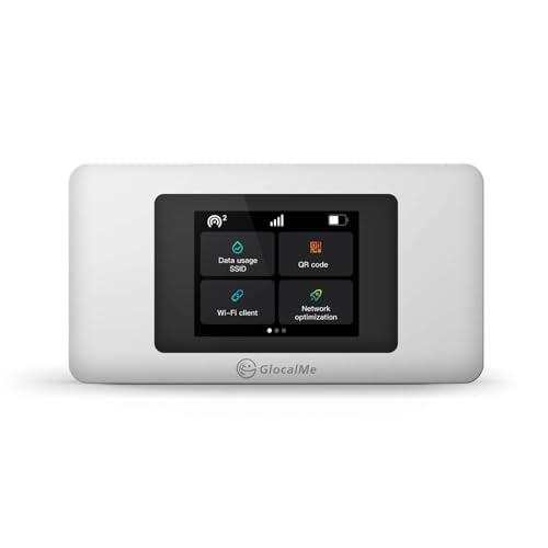 GlocalMe 4G LTE Portable WiFi Hotspot DuoTurbo Model Number: DuoTurbo, Dual Modem, 10 Device Connectivity, 1.1GB Data for 30 Days