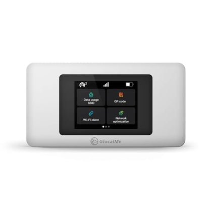 GlocalMe 4G LTE Portable WiFi Hotspot DuoTurbo Model Number: DuoTurbo, Dual Modem, 10 Device Connectivity, 1.1GB Data for 30 Days