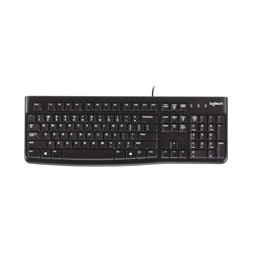 Logitech K120 Full Size Wired Keyboard 104 Keys Spill-Resistant USB