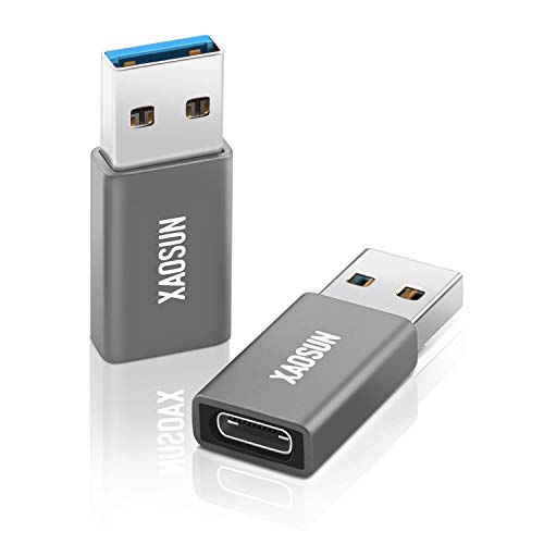 XAOSUN USB C Female to USB Male Adapter (2-Pack) 10Gbps Data Transfer 100W Fast Charging OTG-R