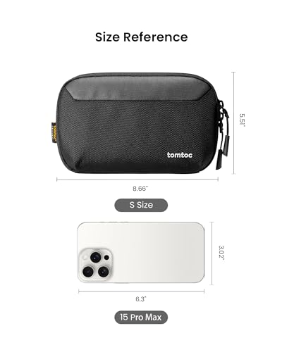 tomtoc S T13S1D1 Zipper Cable Organizer Pouch, Black, Nature Pattern, 2.11 Liters Capacity