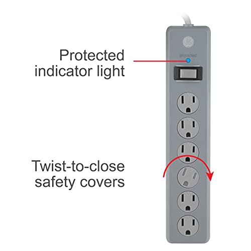 GE 6-Outlet 120V Surge Protector with 8 Ft Cord Model 61344