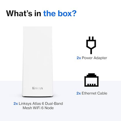 Linksys 3000 Mbps MX20MS2 Wi-Fi 6 Router, Dual-Band, 4000 sq. ft Coverage, 4 x Gigabit Ethernet Ports