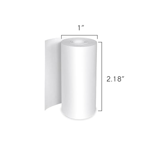 Core Innovations 2.18" x 9.85" (adhesive) / 2.18" x 18.86" (non-adhesive) Thermal Printer Paper 20lb 5 Count