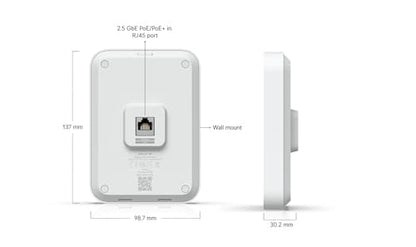 Ubiquiti 0.88 Pounds U7-IW Dual-Band 2.5 Gb/s Wi-Fi 7 Wireless Access Point